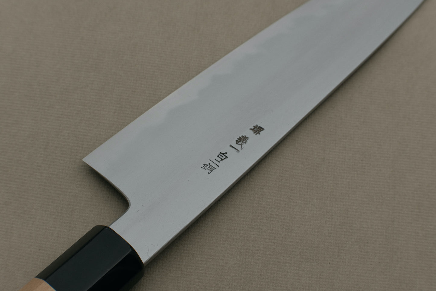 Kuromatsu Tanaka Uchihamono shirogami 2 gyuto 210 convex bevel