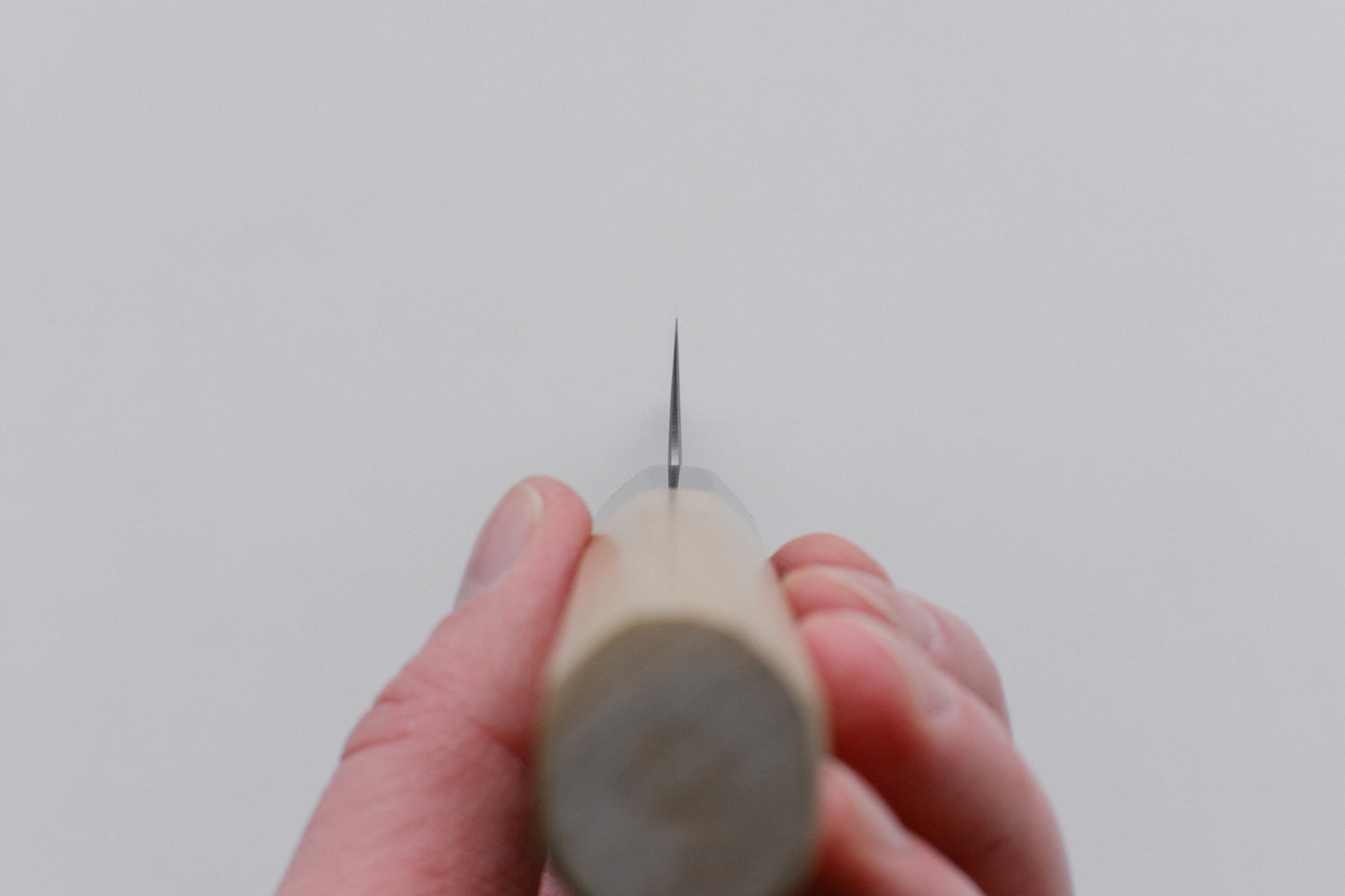 Yamawaki-Aogami Super Sujihiki 240 mit Edelstahlverkleidung und achteckigem Griff aus Ho-Holz und Büffelhorn