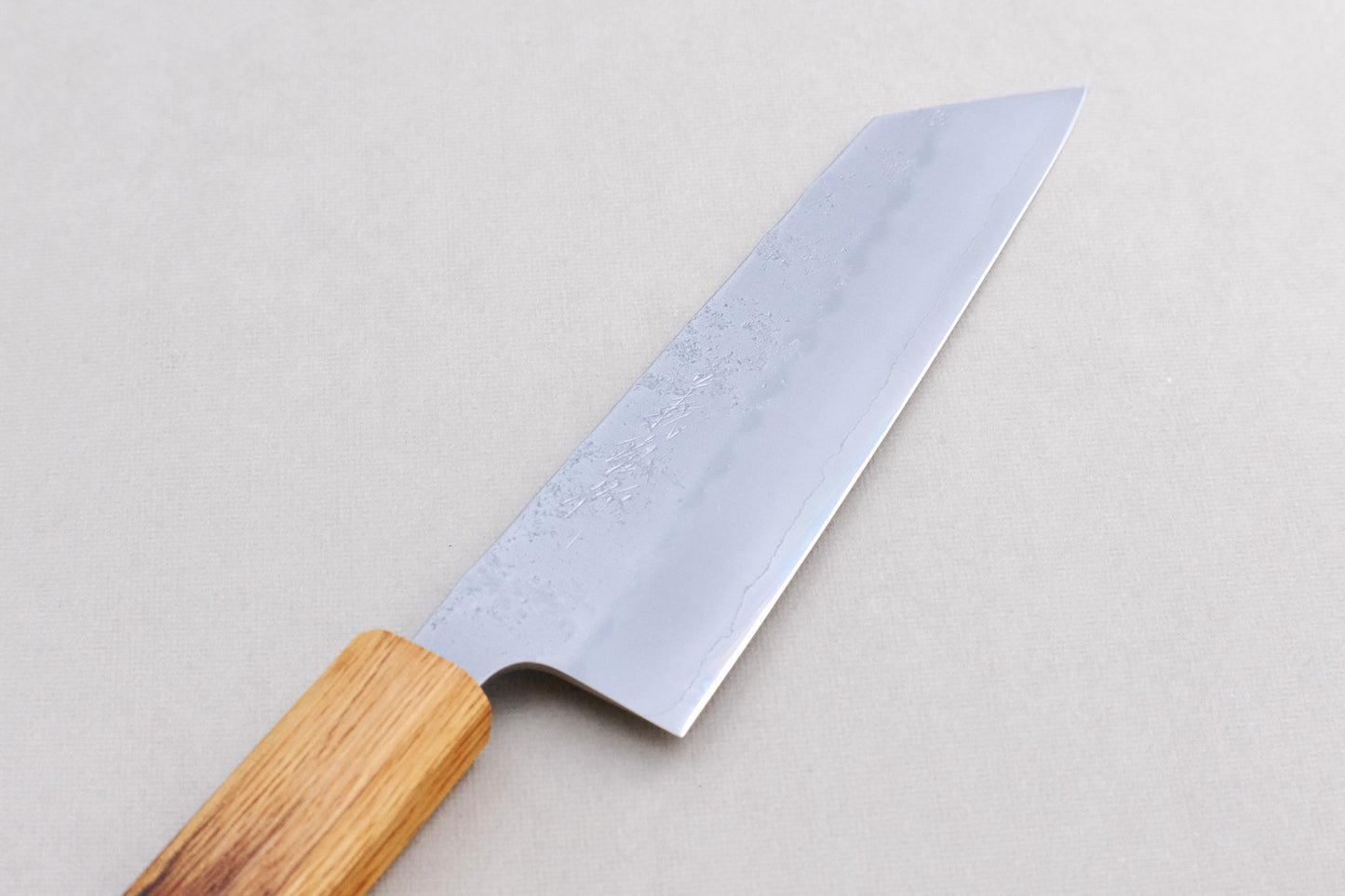 Yamawaki ginsan nashiji bunka 170 with a burnt lacquered octagonal oak handle
