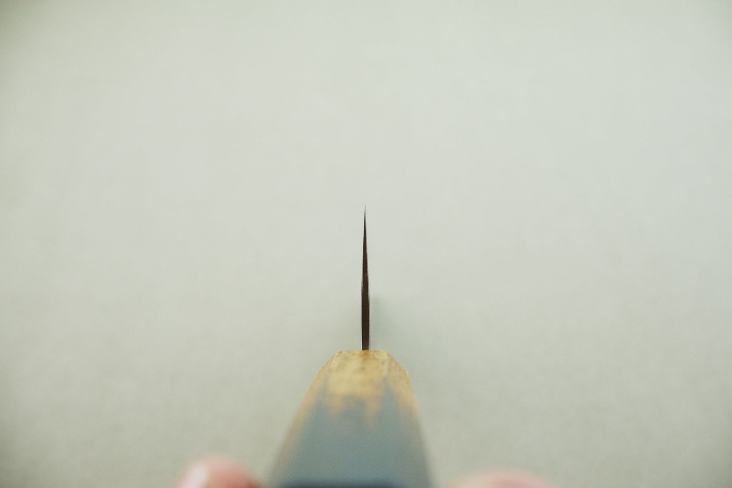 Yamawaki ginsan nashiji gyuto 210 with a burnt lacquered octagonal oak handle