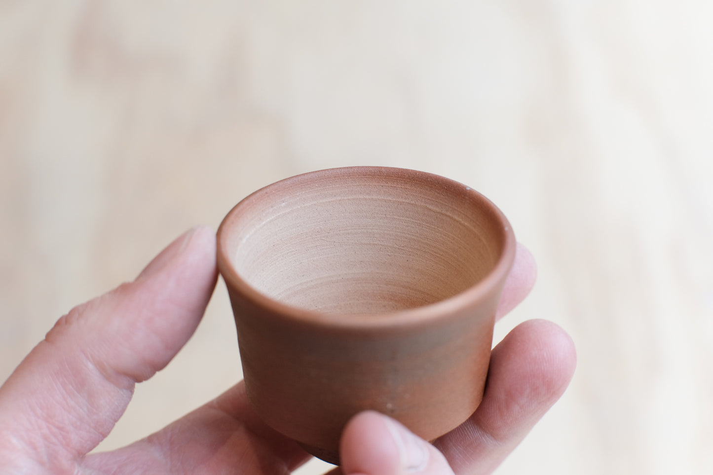 Hiroto Ono unglazed cup red