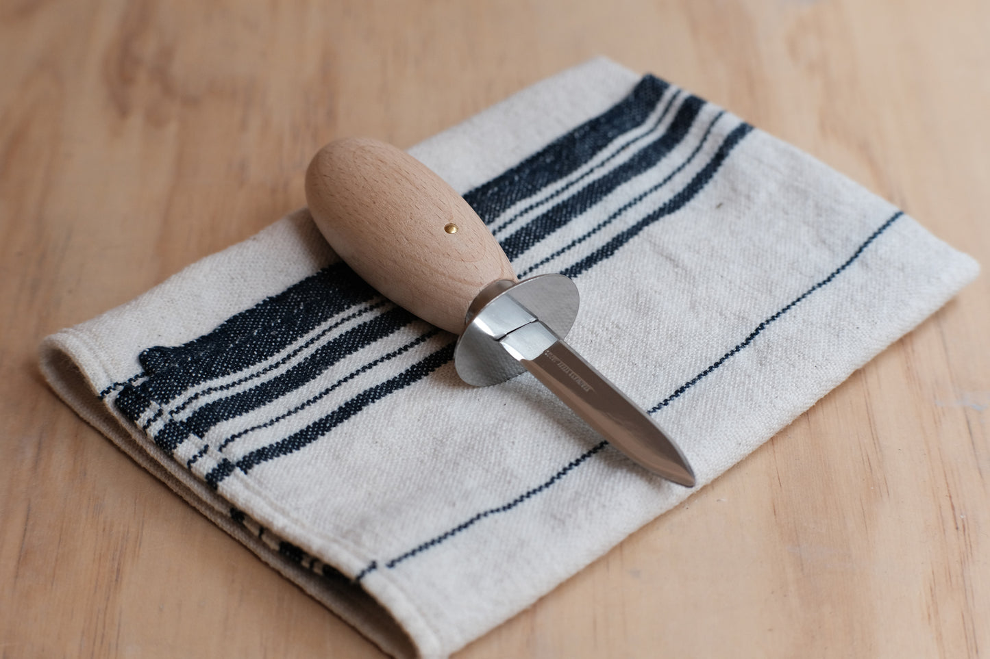 Small stainless steel oyster knife