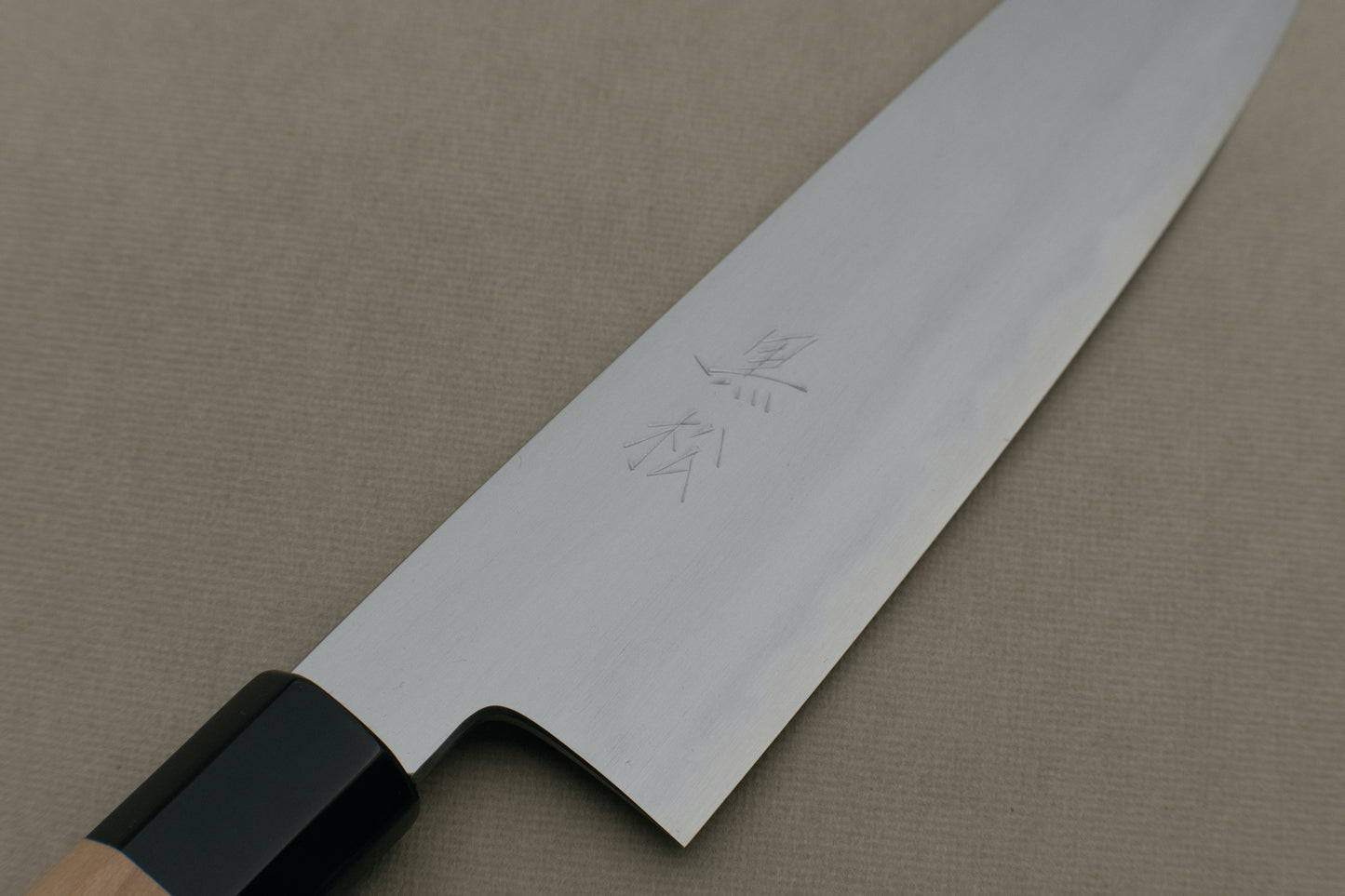 Kuromatsu Tanaka Uchihamono shirogami 2 gyuto 210 convex bevel
