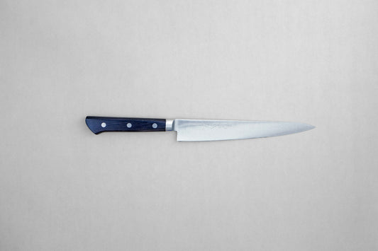 Yamawaki 8A stainless steel petty 180 with a pakka handle