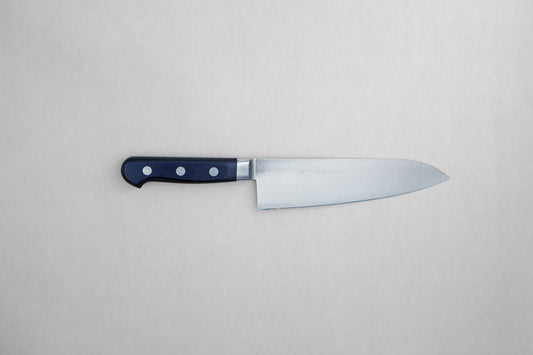 Yamawaki 8A stainless steel santoku 180 with a pakka handle