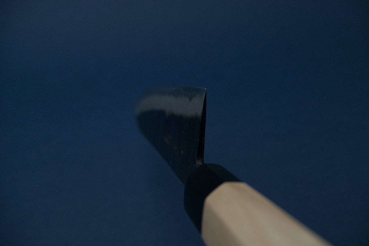 Yamawaki blue 2 kurouchi gyuto 210 with an octagonal ho wood and buffalo horn handle