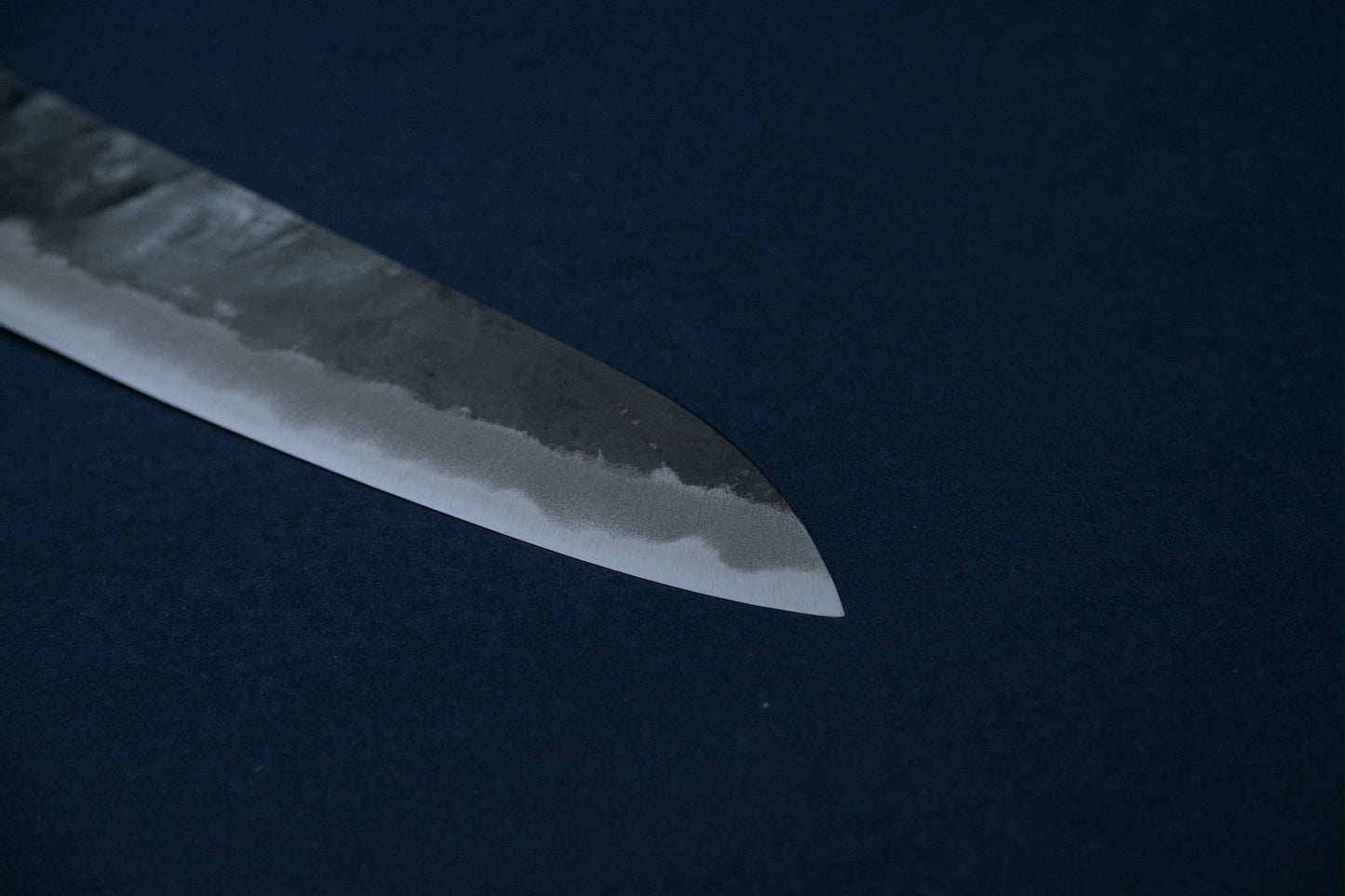 Yamawaki blue 2 kurouchi gyuto 210 with an octagonal ho wood and buffalo horn handle