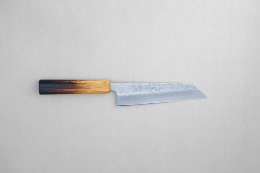 Yamawaki ginsan nashiji bunka 170 with a burnt lacquered octagonal oak handle