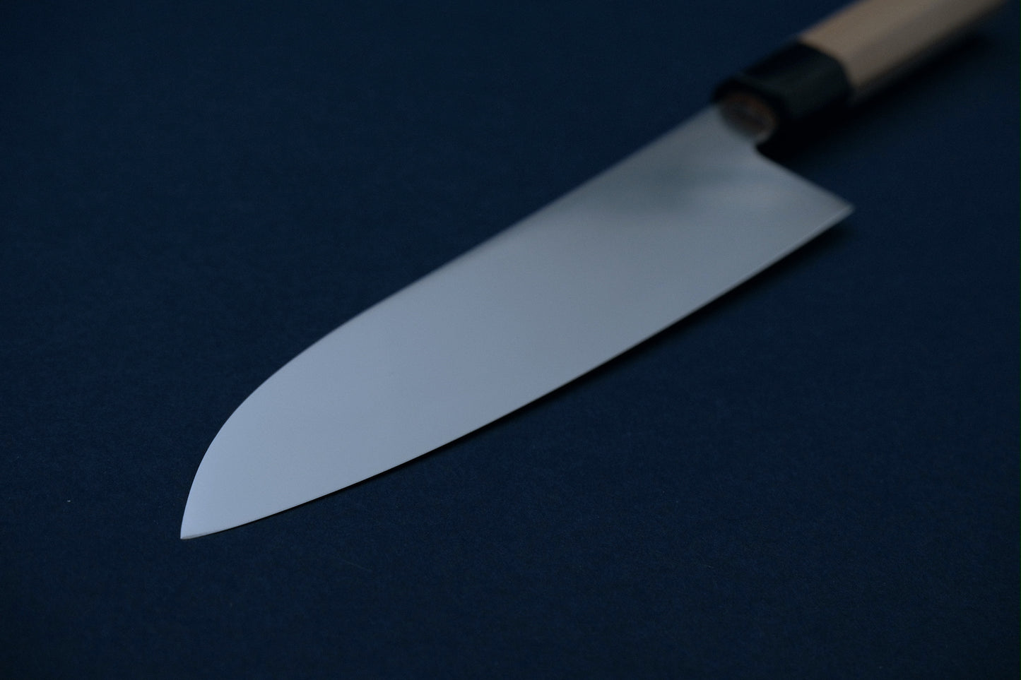 Yamawaki VG1 stainless steel santoku 180 with an octagonal ho wood and buffalo horn handle